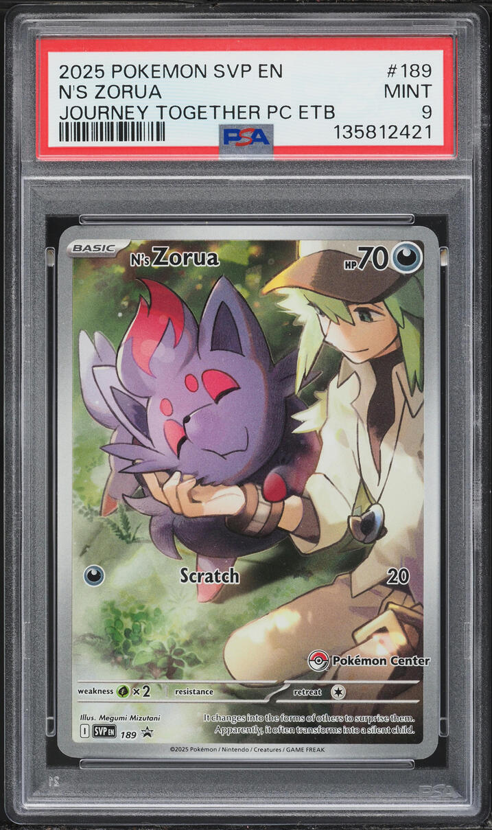 2025 Pokemon Scarlet & Violet Promo Journey Together Center ETB N's Zorua #189 PSA 9 MINT