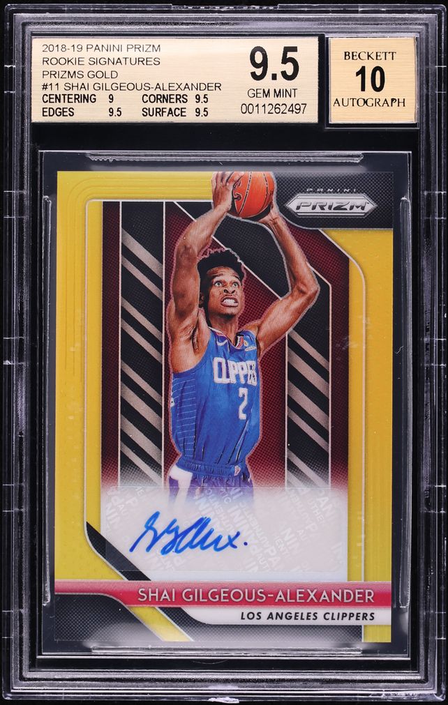 2018 Panini Prizm Gold Shai Gilgeous-Alexander ROOKIE AUTO JERSEY # 2/10 #RS-SGA BGS 9.5 GEM