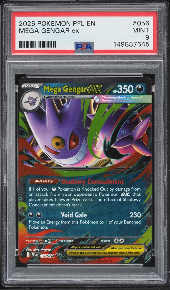 2025 Pokemon Mega Evolution Phantasmal Flames Holo Mega Gengar Ex #56 PSA 9 MINT
