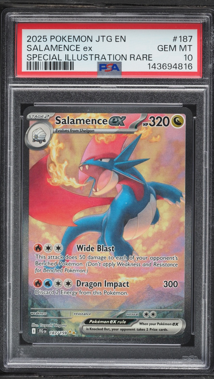 2025 Pokemon Scarlet & Violet Journey Together SIR Salamence ex #187 PSA 10 GEM MINT