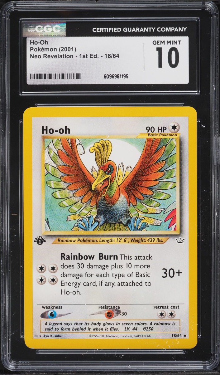 2001 Pokemon Neo Revelation 1st Edition Ho-Oh #18 CGC 10 GEM MINT