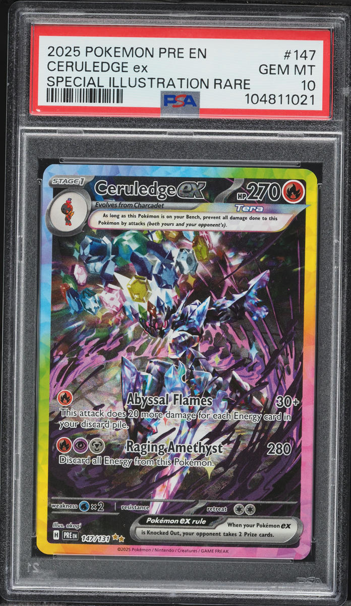 2025 Pokemon Scarlet & Violet Prismatic Evolutions SIR Ceruledge EX #147 PSA 10 GEM MINT