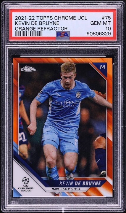 2018 Topps Chrome UEFA Champions League Kevin De Bruyne #72 PSA 10