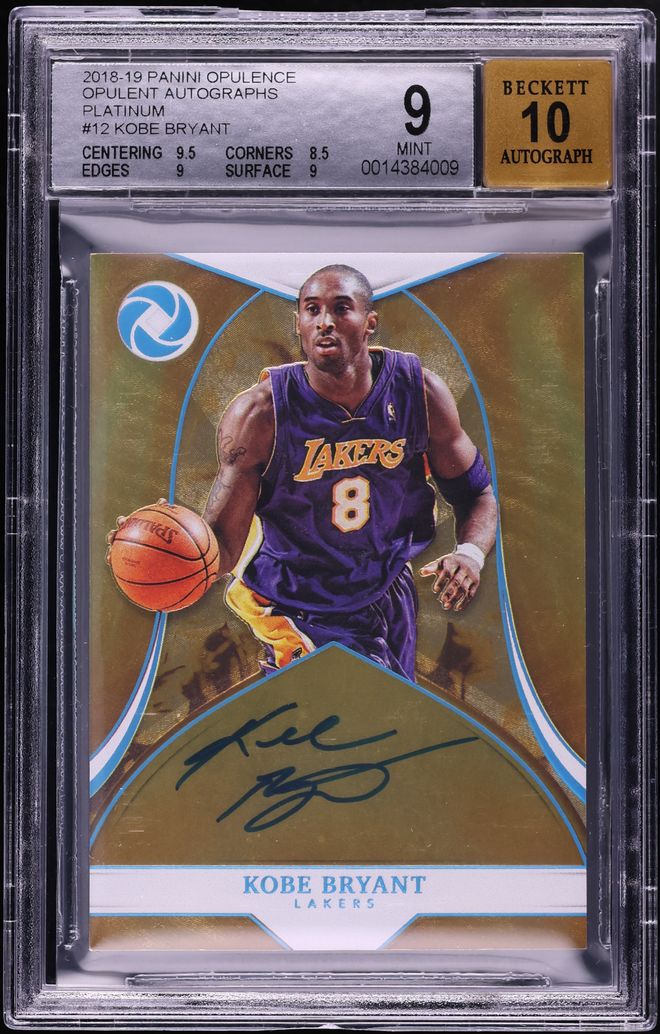 2018 Panini Opulence Opulent Platinum Kobe Bryant AUTO 1/1 #OA-KBR BGS 9 MINT