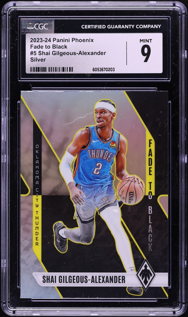 2023 Panini Phoenix Fade To Black Silver Shai Gilgeous-Alexander #5 CGC 9 MINT