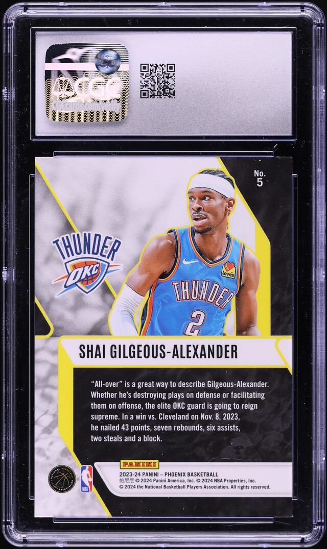 2023 Panini Phoenix Fade To Black Silver Shai Gilgeous-Alexander #5 CGC 9 MINT