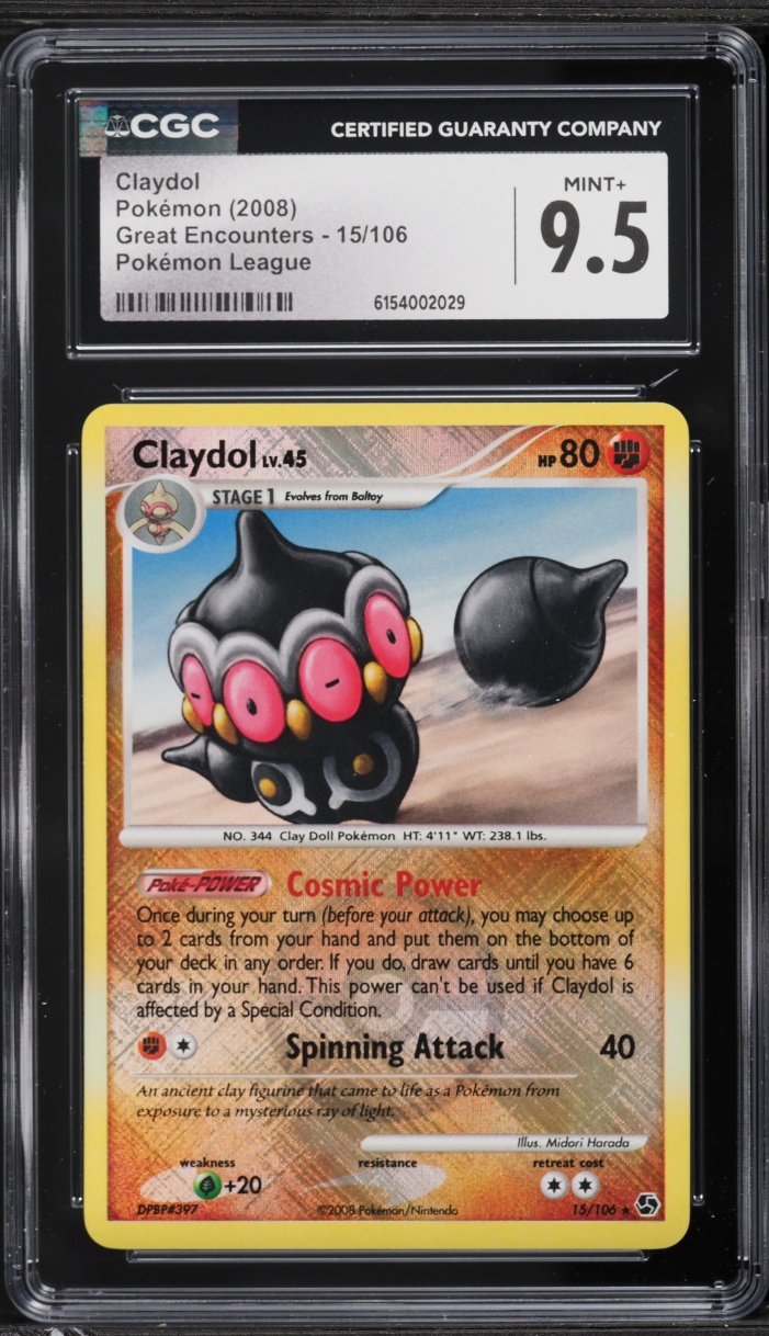 2008 Pokemon Diamond & Pearl Great Encounters League Holo Claydol #15 CGC 9.5 MINT+