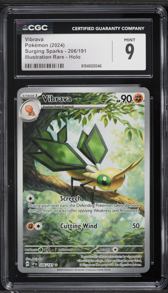 2024 Pokemon Scarlet & Violet Surging Sparks IR Vibrava #206 CGC 9 MINT
