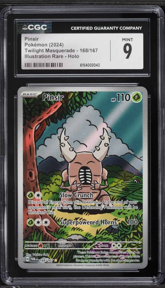 2024 Pokemon Scarlet & Violet Twilight Masquerade IR Pinsir #168 CGC 9 MINT