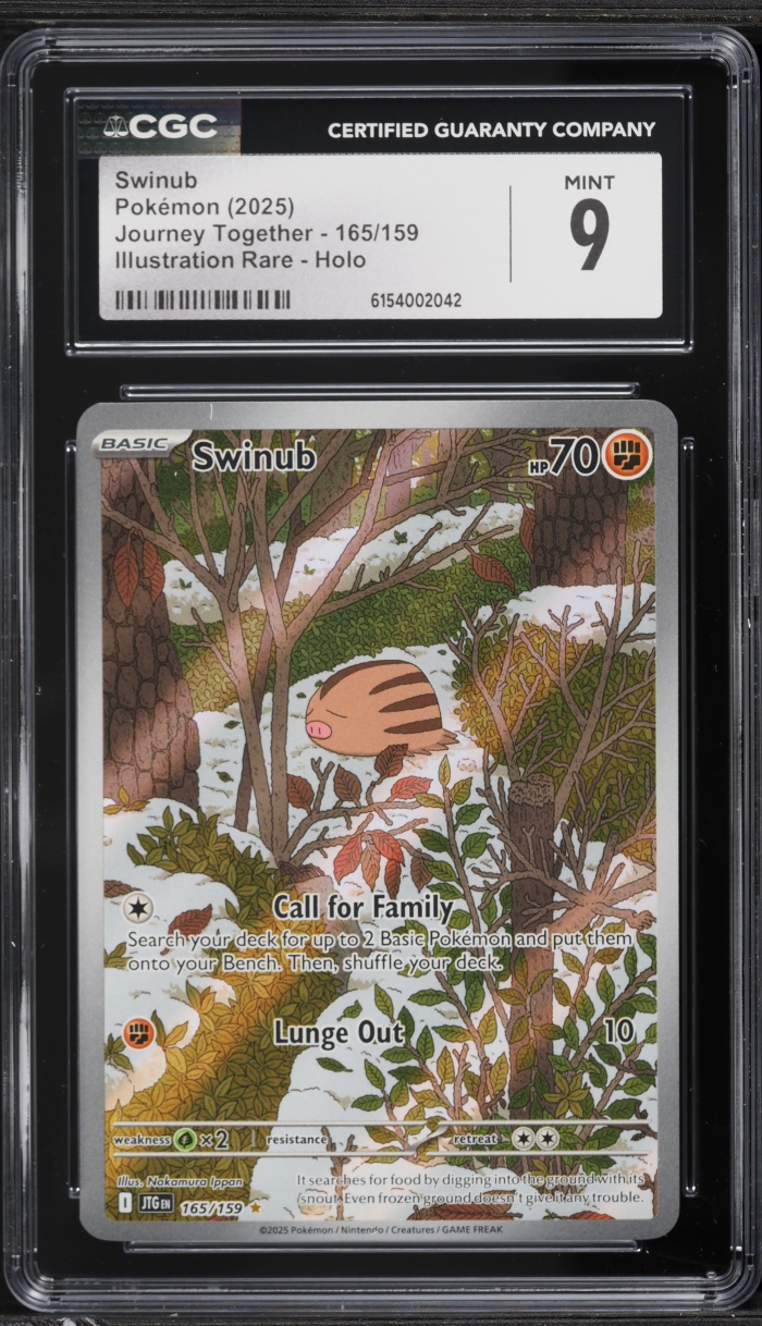 2025 Pokemon Scarlet & Violet Journey Together IR Swinub #165 CGC 9 MINT