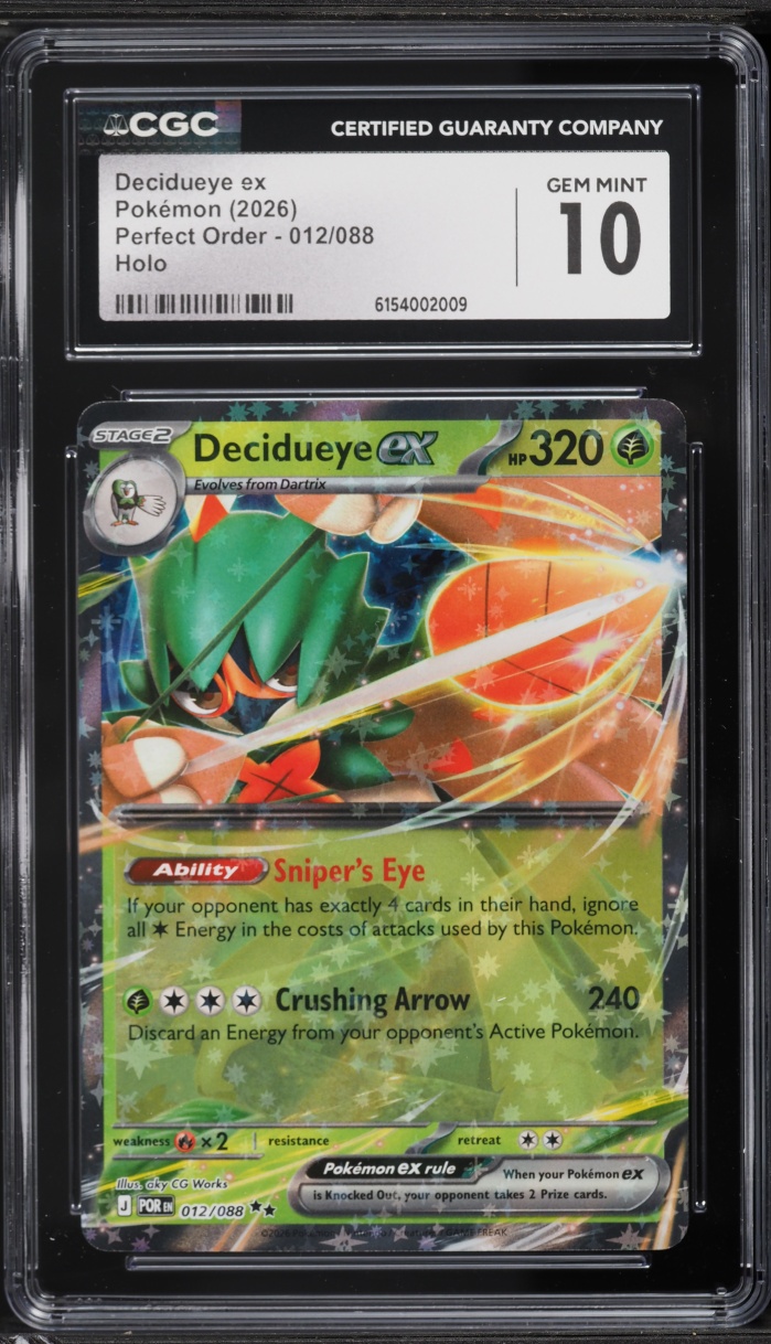 2026 Pokemon Mega Evolution Perfect Order Holo Decidueye ex #012 CGC 10 GEM MINT