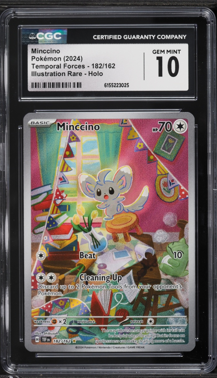 2024 Pokemon Scarlet & Violet Temporal Forces IR Minccino #182 CGC 10 GEM MINT