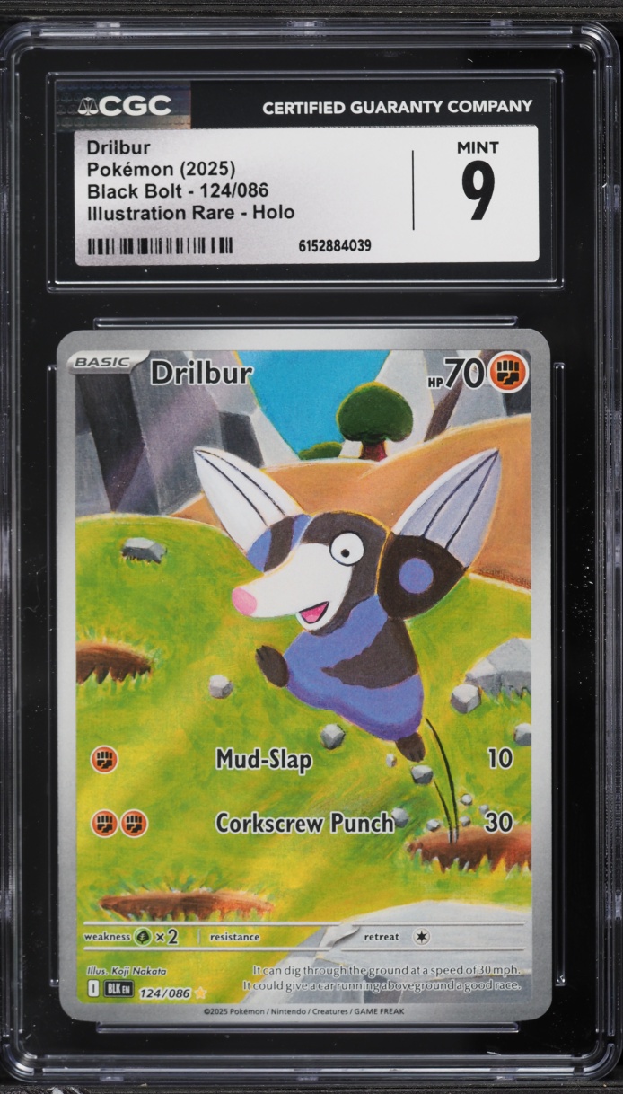 2025 Pokemon Scarlet & Violet Black Bolt IR Drilbur #124 CGC 9 MINT