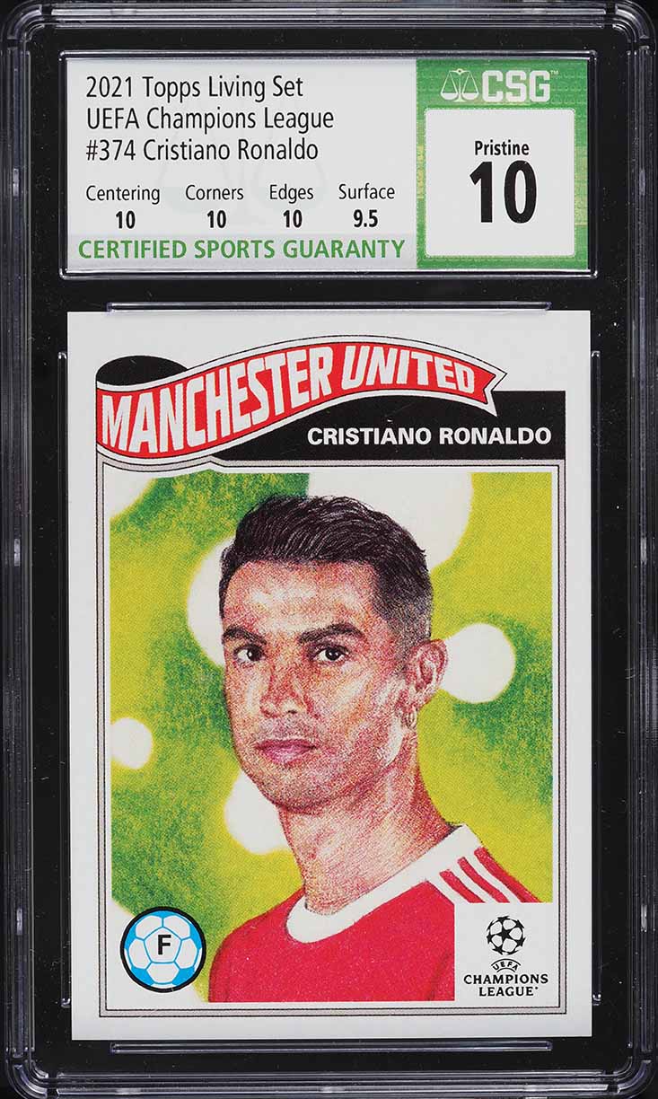 2021 Topps Living Set UEFA Champions League Cristiano Ronaldo #374 CSG 10 PRISTINE