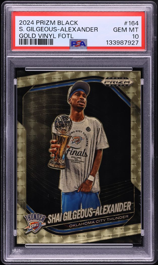 2024 Panini Prizm Black Gold Vinyl FOTL Shai Gilgeous-Alexander 1/5 #164 PSA 10 GEM MINT