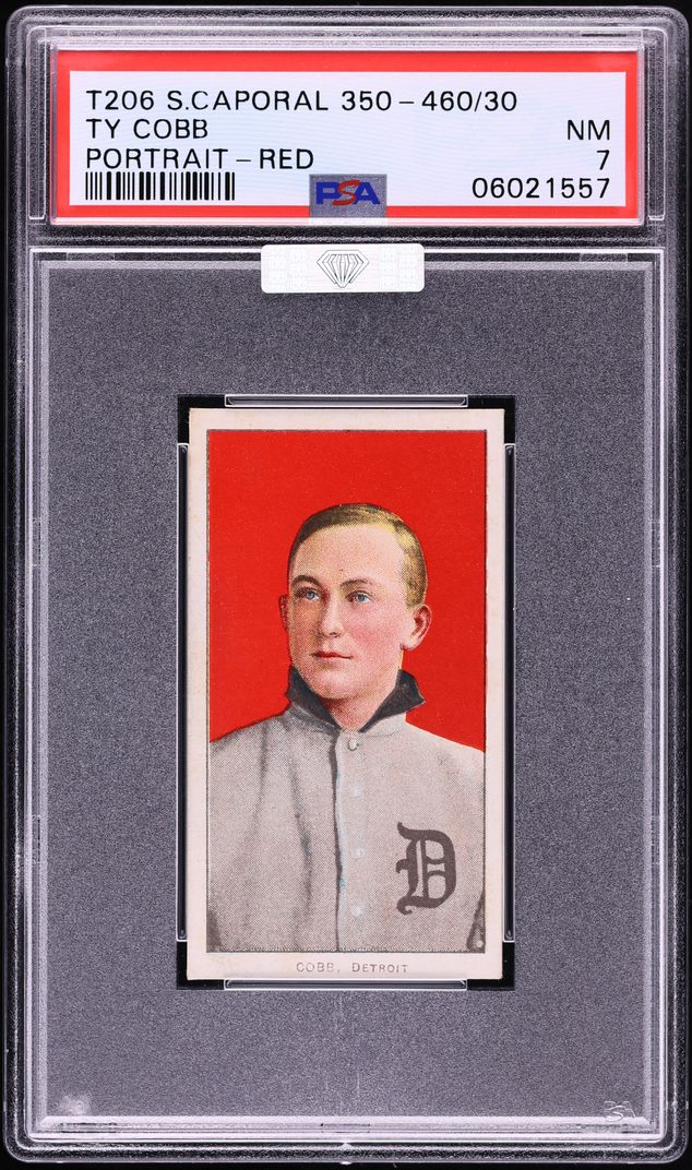 1909-11 T206 Ty Cobb RED PORTRAIT, SWEET CAPORAL MBA PSA 7 NRMT