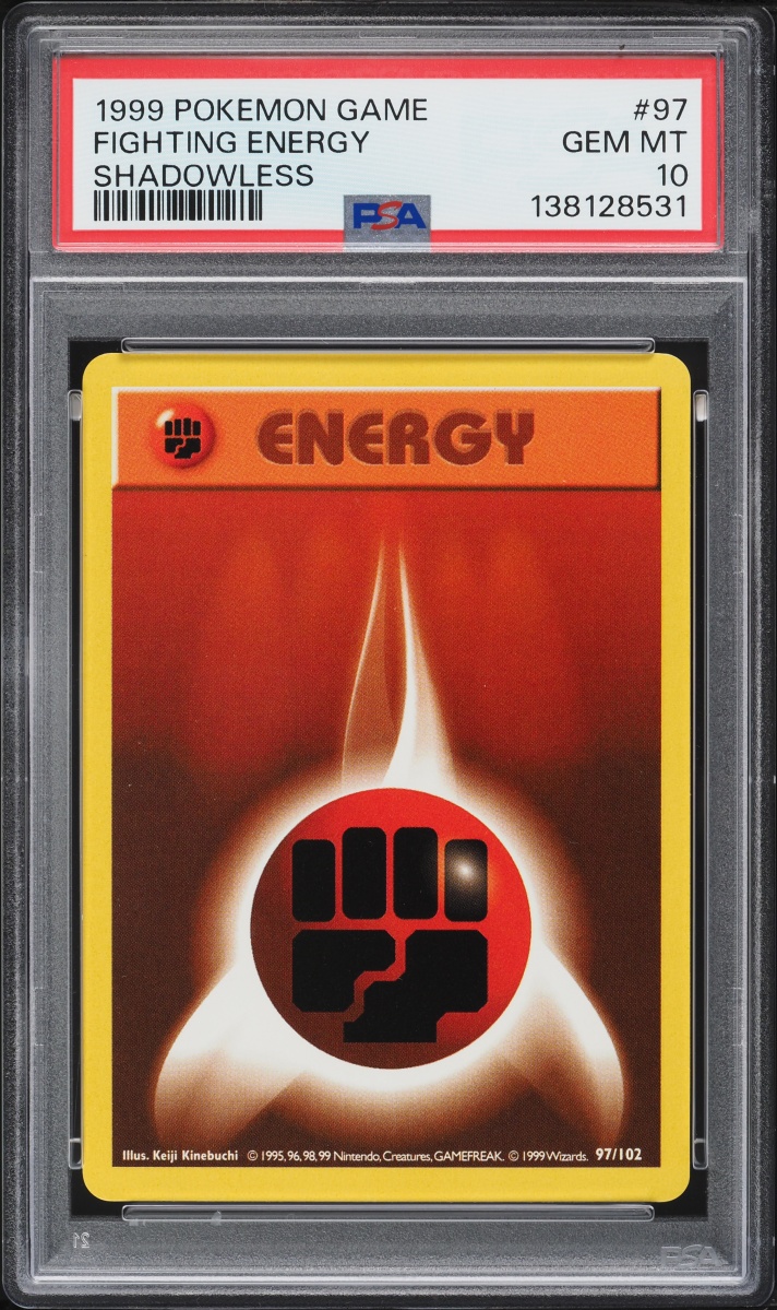 1999 Pokemon Base Set Shadowless Fighting Energy #97 PSA 10 GEM MINT