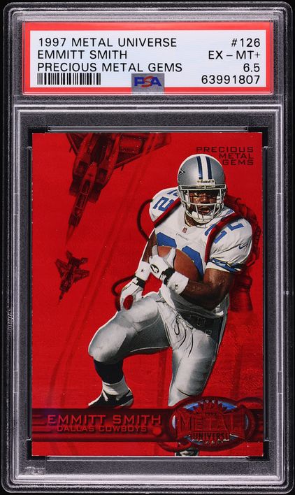 1997 Metal Universe Precious Metal Gems PMG Red Emmitt Smith /150 #126 PSA 6.5 EXMT+