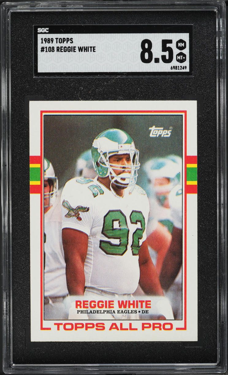 1989 Topps Football Reggie White #108 SGC 8.5 NM-MT+