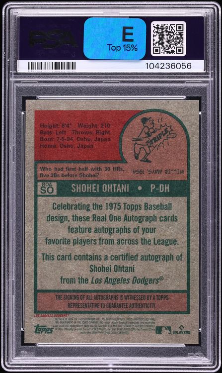 2024 Topps Heritage Real One Red Ink Shohei Ohtani AUTO /75 #ROA-SO PSA 10 GEM MINT