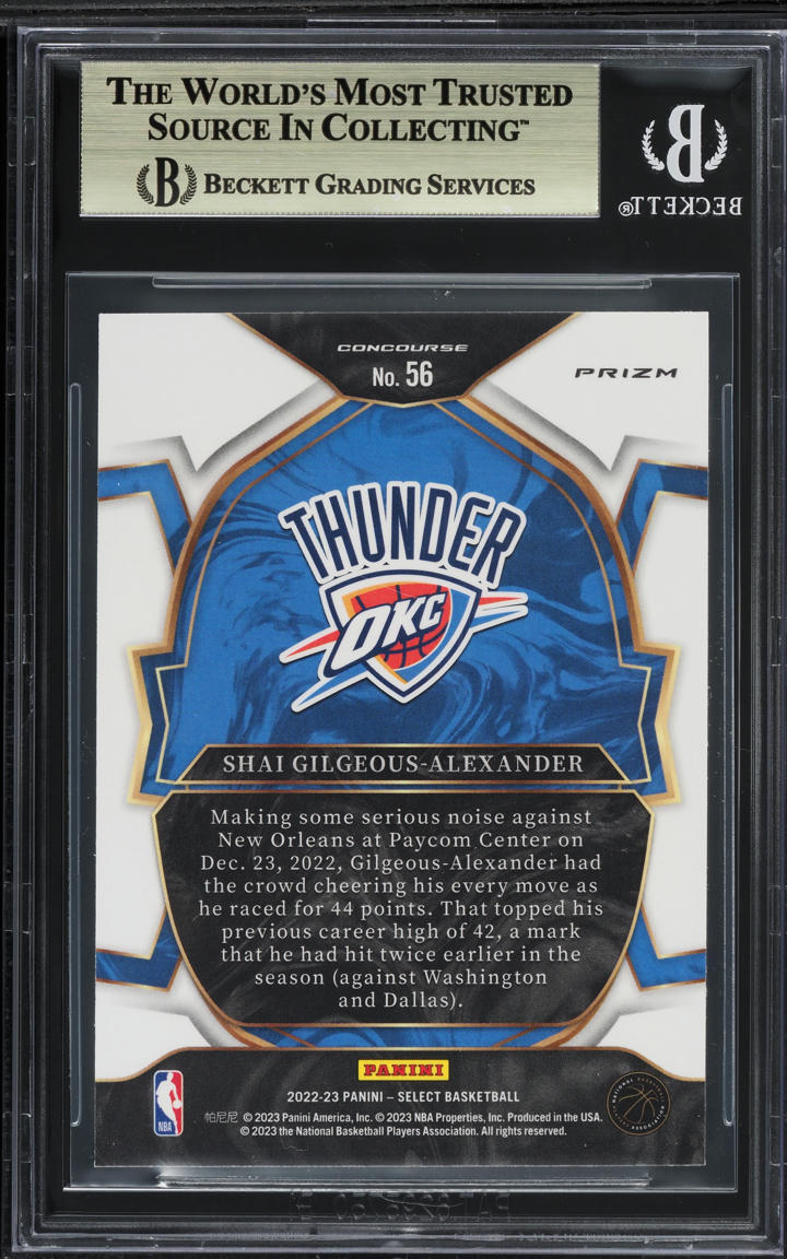 2022 Select Concourse Prizm Blue Cracked Ice Shai Gilgeous-Alexander #56 BGS 9.5