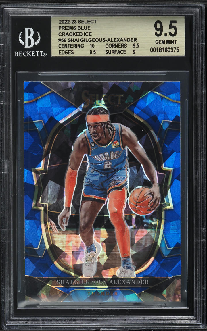 2022 Select Concourse Prizm Blue Cracked Ice Shai Gilgeous-Alexander #56 BGS 9.5