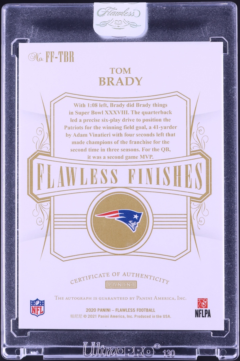 2020 Panini Flawless Finishes Sapphire Tom Brady AUTO /3 #FF-TBR