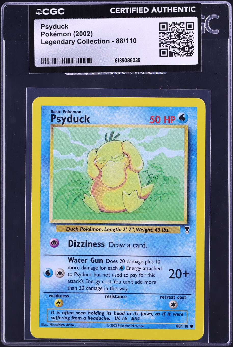 2002 Pokemon Legendary Collection Psyduck #88 CGC AUTH