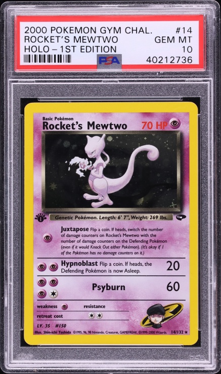 2000 Pokemon Gym Challenge 1st Edition Holo Rocket's Mewtwo #14 PSA 10 GEM MINT