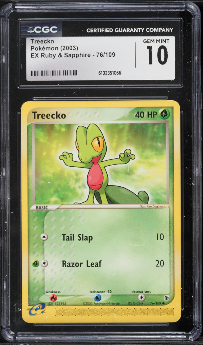 2003 Pokemon EX Ruby & Sapphire Treecko #76 CGC 10 GEM MINT