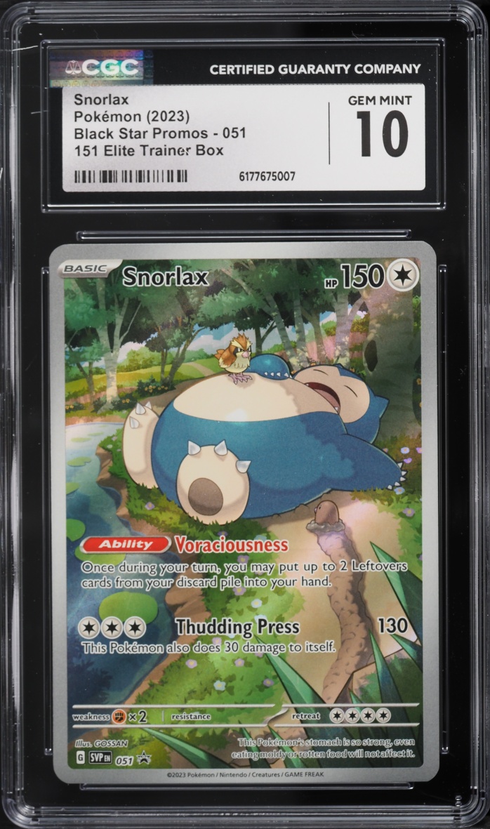 2023 Pokemon Scarlet & Violet Promo 151 ETB Full Art Snorlax #51 CGC 10 GEM MINT