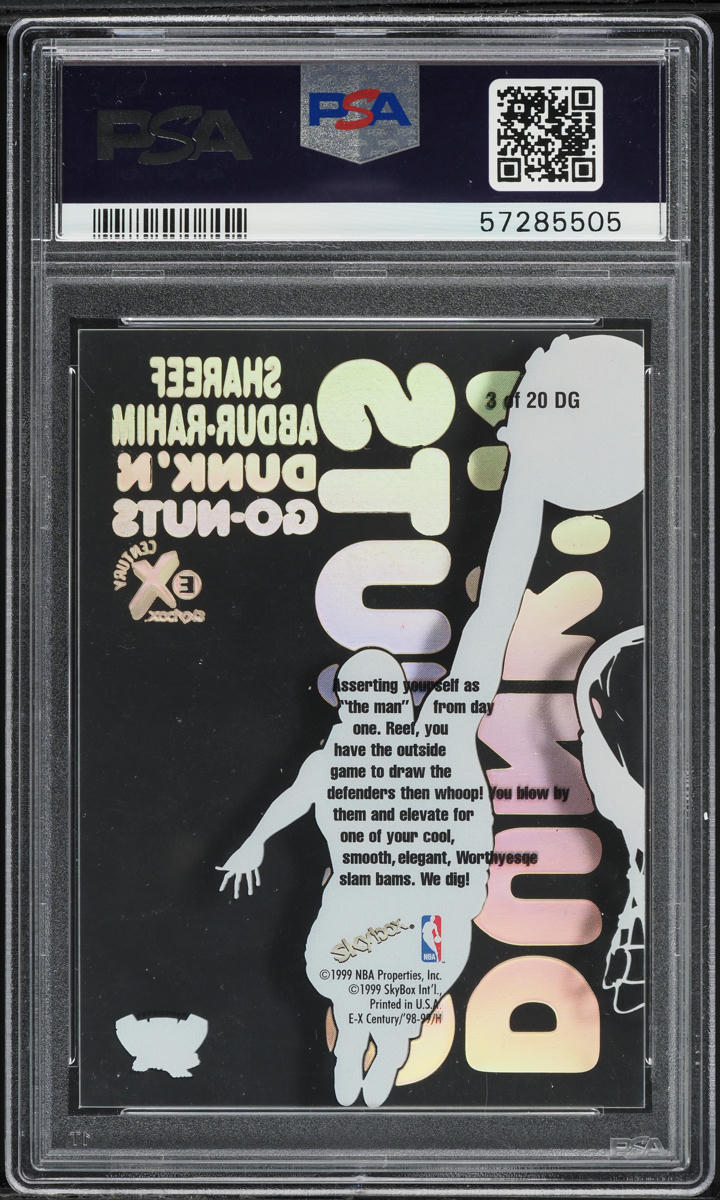 1998 Skybox E-X Century Dunk 'N Go-Nuts Shareef Abdur-Rahim #3DG PSA 9 MINT
