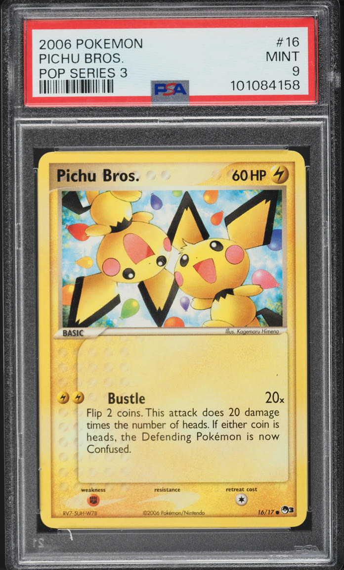 2006 Pokemon Pop Series 3 Pichu Bros #16 PSA 9 MINT