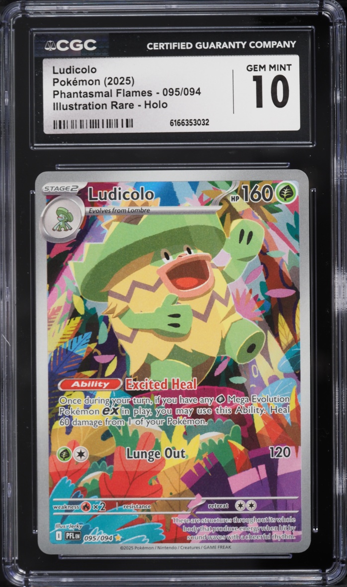 2025 Pokemon Mega Evolution Phantasmal Flames IR Ludicolo #95 CGC 10 GEM MINT