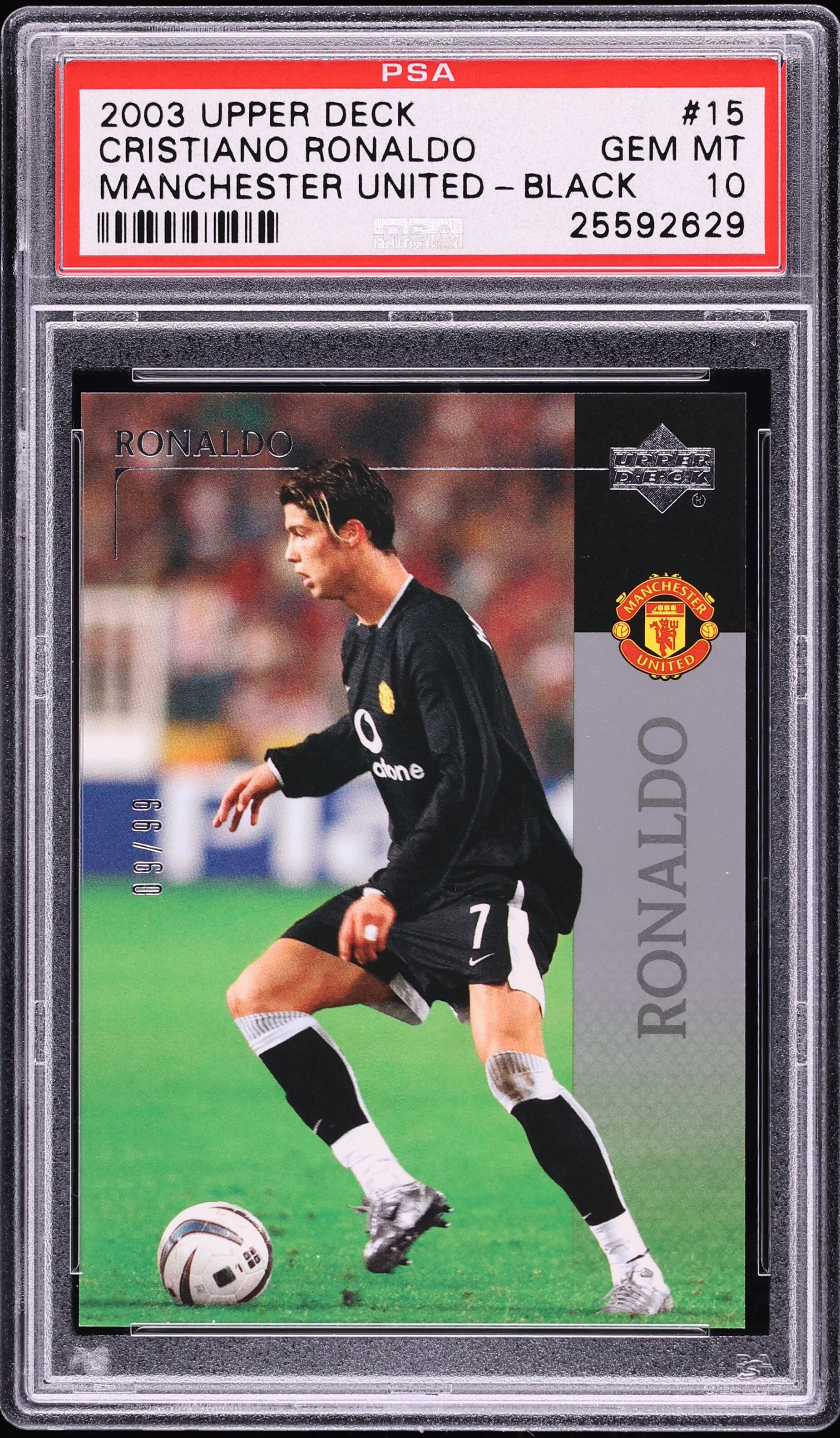2003 Upper Deck Manchester United Black Cristiano Ronaldo ROOKIE