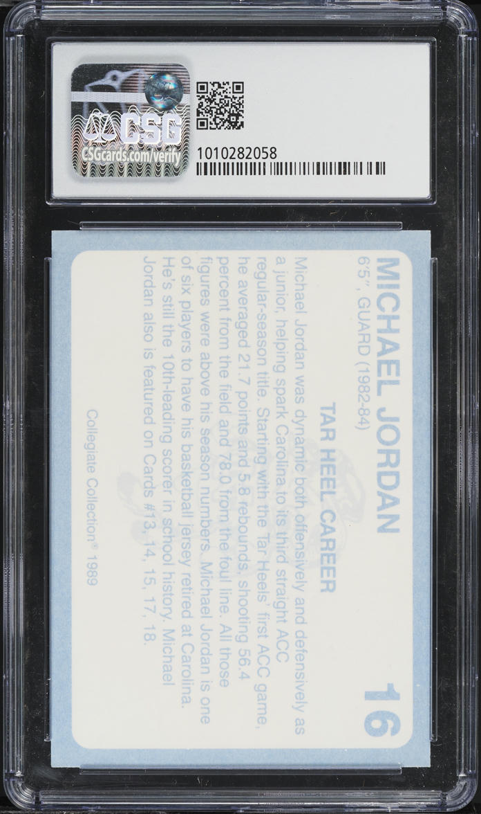 1989 Collegiate Collection North Carolina Michael Jordan #16 CSG 7.5 NRMT+