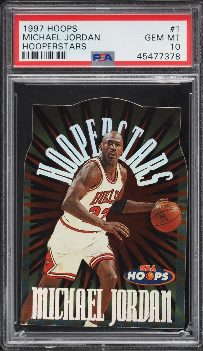 1997 Hoops Hooperstars Die-Cut Michael Jordan #1 PSA 10 GEM MINT