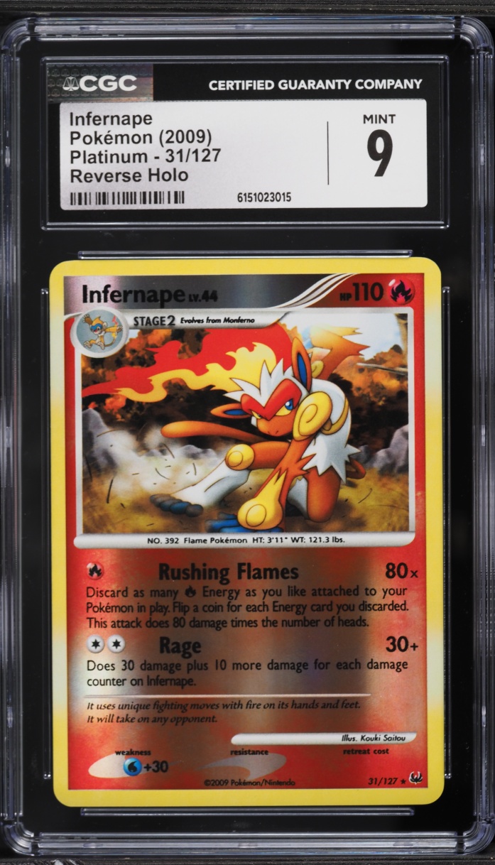 2009 Pokemon Platinum Reverse Holo Infernape #31 CGC 9 MINT