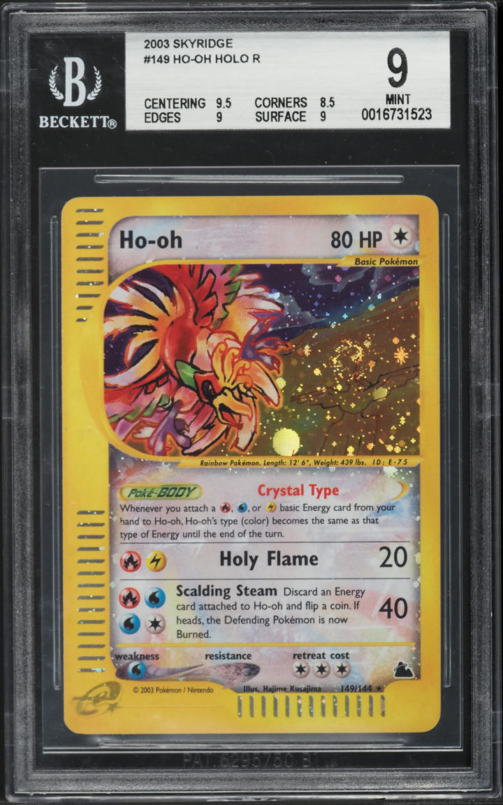 2003 Pokemon Skyridge Holo Crystal Ho-Oh #149 BGS 9 MINT
