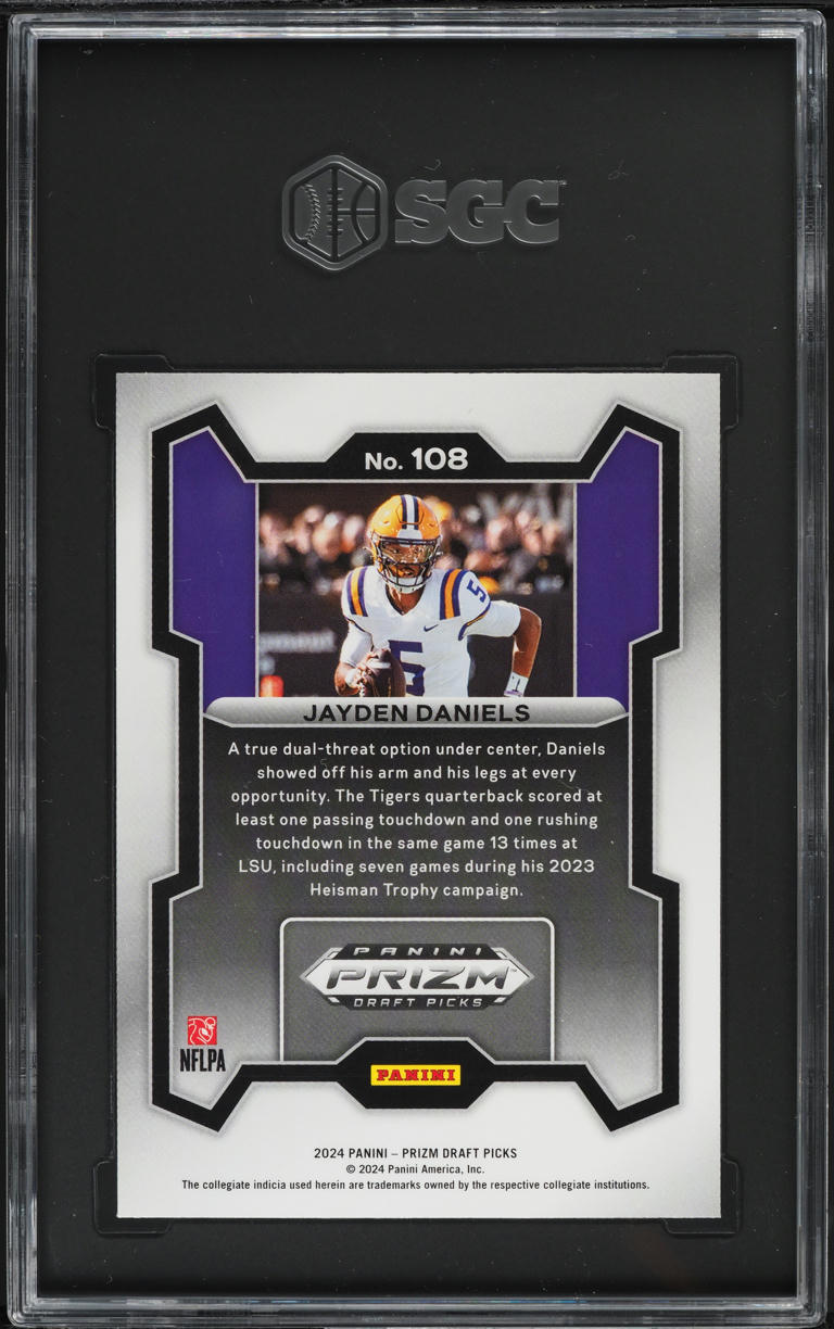 2024 Panini Prizm Draft Jayden Daniels ROOKIE #108 SGC 9.5 MINT+