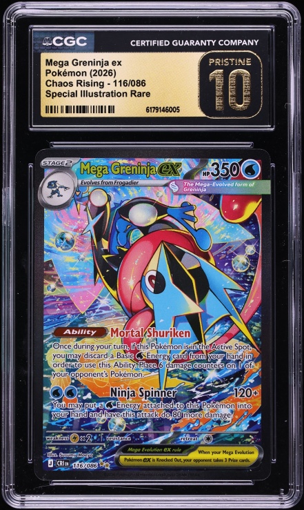 2026 Pokemon Mega Evolution Chaos Rising SIR Mega Greninja ex #116 CGC 10 PRISTINE