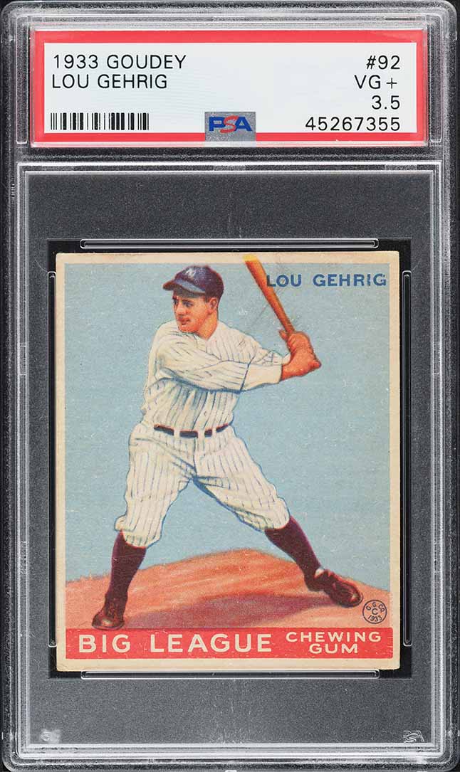 1933 Goudey Lou Gehrig #92 PSA 3.5 VG+