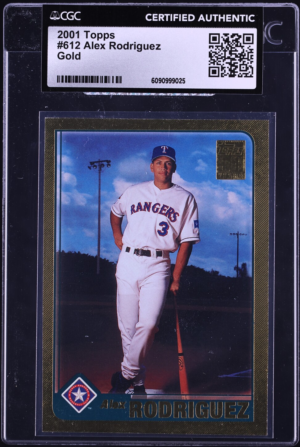 2001 Topps Gold Alex Rodriguez /2001 #612 CGC AUTH