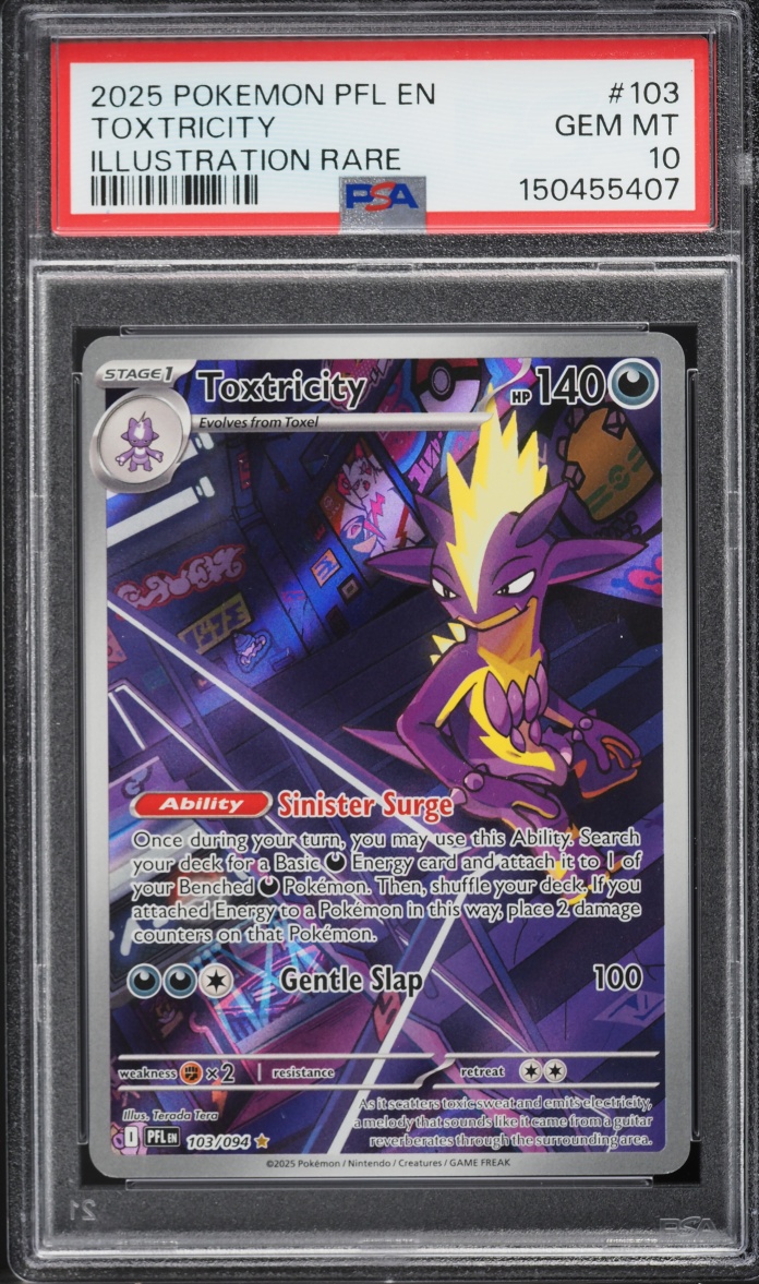2025 Pokemon Mega Evolution Phantasmal Flames Ir Toxtricity #103 PSA 10 Gem Mint