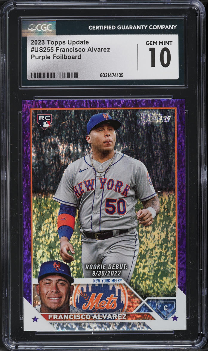 2023 Topps Update Purple Foilboard Francisco Alvarez ROOKIE /799 #US255 CGC 10