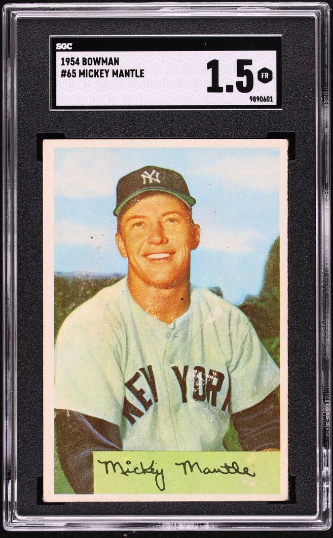 1954 Bowman Mickey Mantle #65 SGC 1.5 FR
