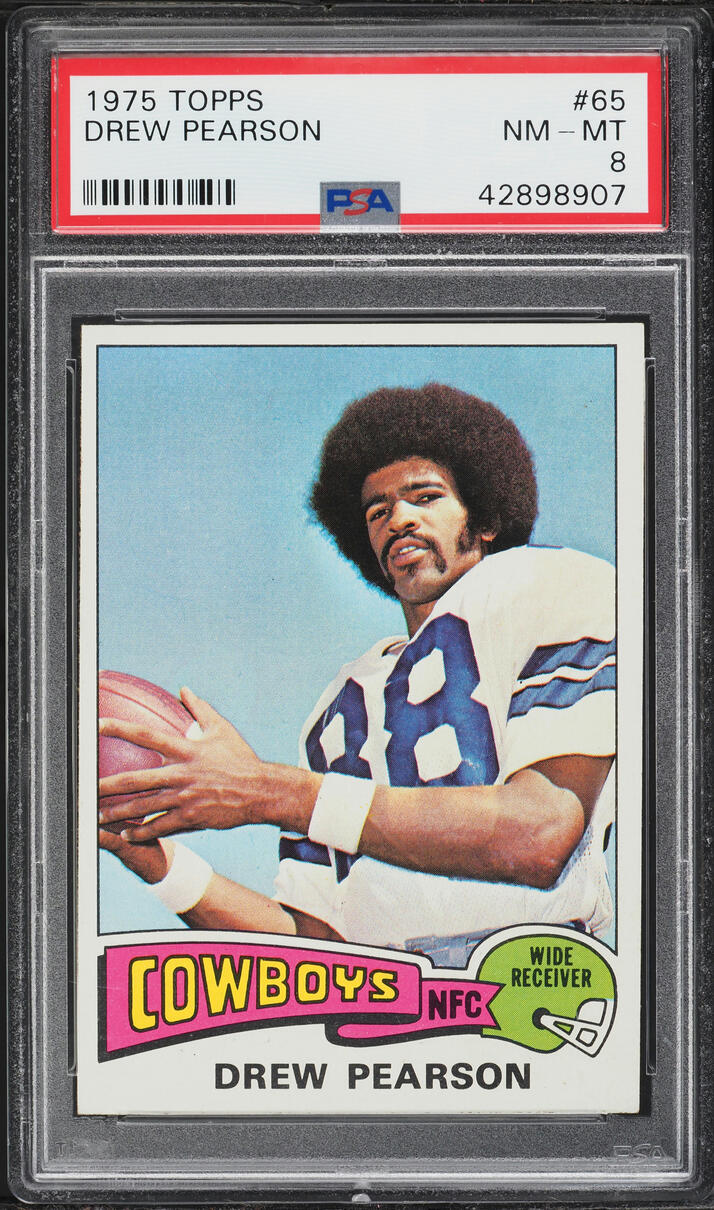 1975 Topps Football Drew Pearson ROOKIE #65 PSA 8 NM-MT
