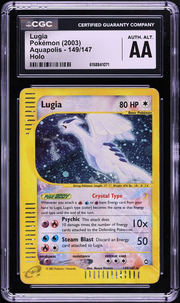 2003 Pokemon Aquapolis Holo Crystal Lugia #149 CGC ALTERED AUTH