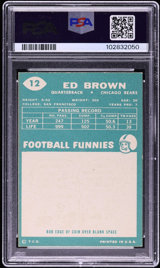 1960 Topps Football Ed Brown #12 PSA 4 VGEX