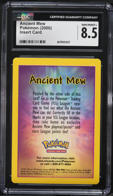 1999 Pokemon Japanese Promo Nintedo Error Ancient Mew I PSA 9 MINT